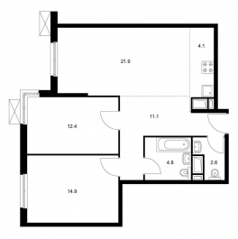 Продажа 2-комн квартиры в новостройке ул. Муравская, 44к3