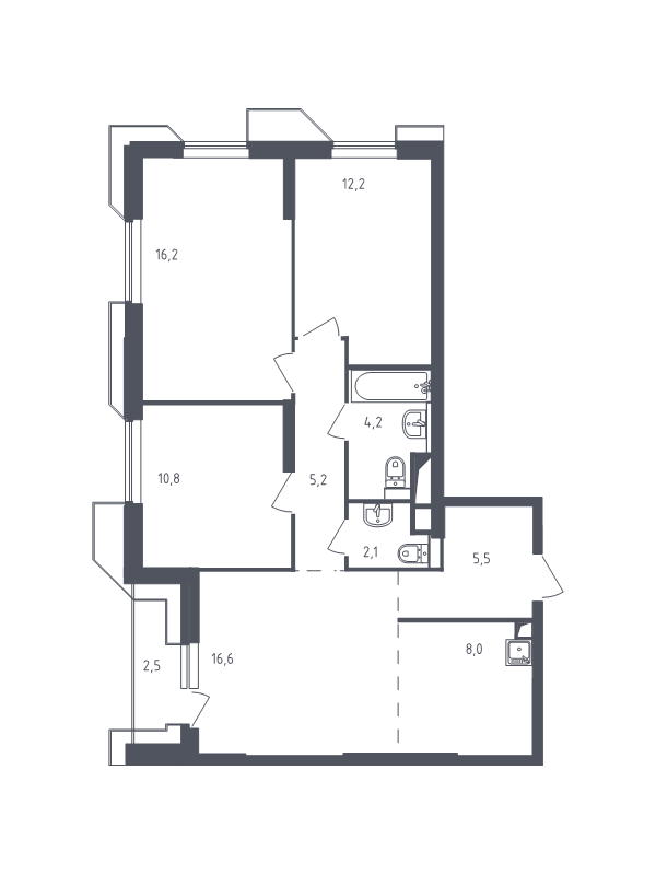 Продажа 3-комн квартиры в новостройке Раздоры д., Мякининское ш.,  к. 21