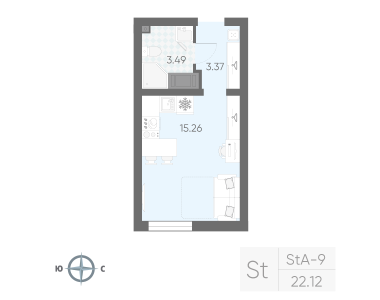 Продажа студии Санкт-Петербург г., Маршала Казакова ул.,  к. 7