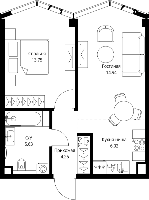 Продажа 1-комн квартиры в новостройке Москва г., Мира пр-кт,  к. 3