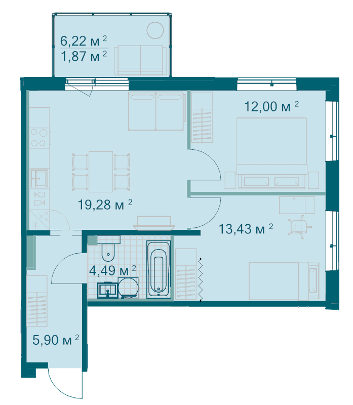 Продажа 2-комн квартиры в новостройке Всеволожск г., Дорога Жизни ш.,  к. 4.7