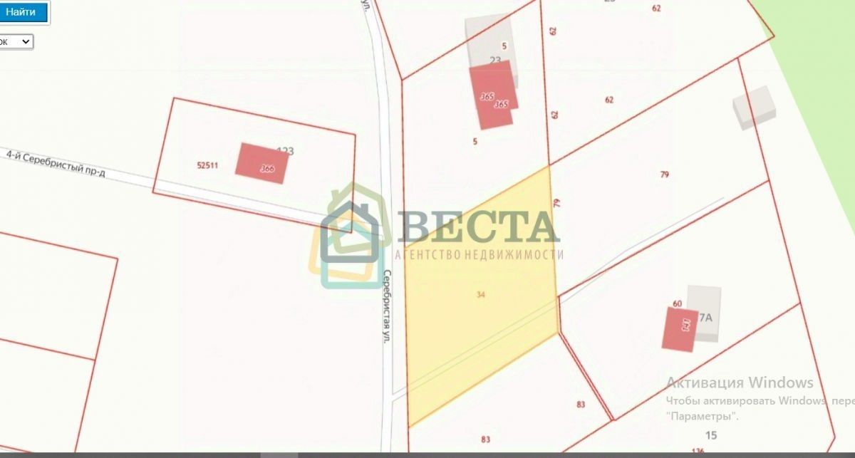 Продажа земли пос. Победа, улица Серебристая