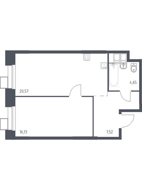 Продажа 1-комн квартиры в новостройке Дудкино д., Цветочная ул.,  к. 2.2