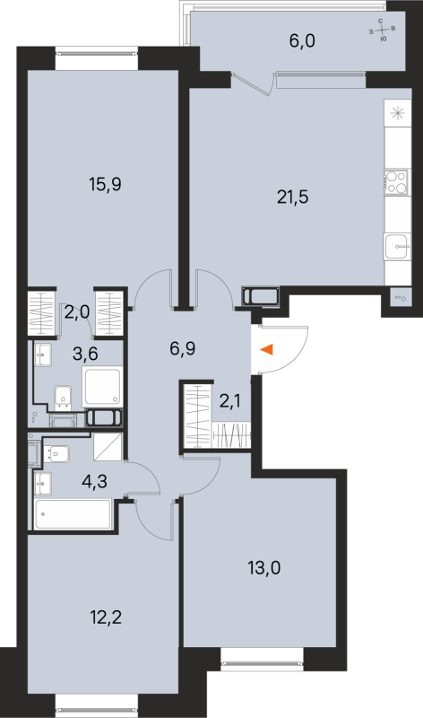 Продажа 3-комн квартиры в новостройке Московское ш,  к. 2